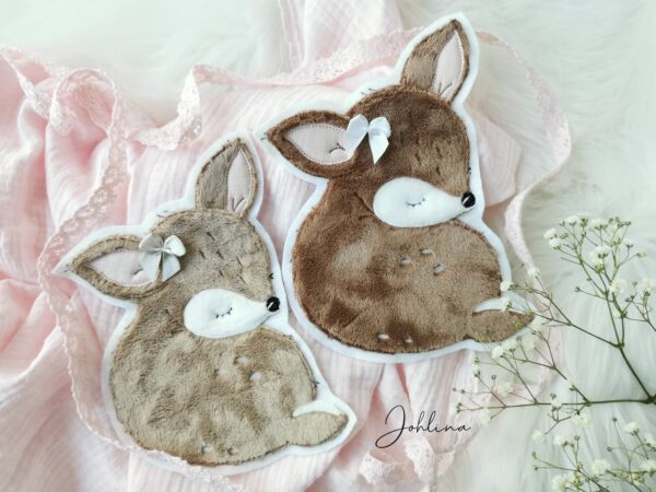 Aufnäher schlafendes Kitz beige – Bild 3
