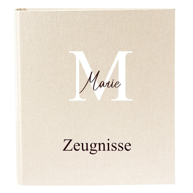 personalisierte Zeugnismappe aus Leinen – Bild 5