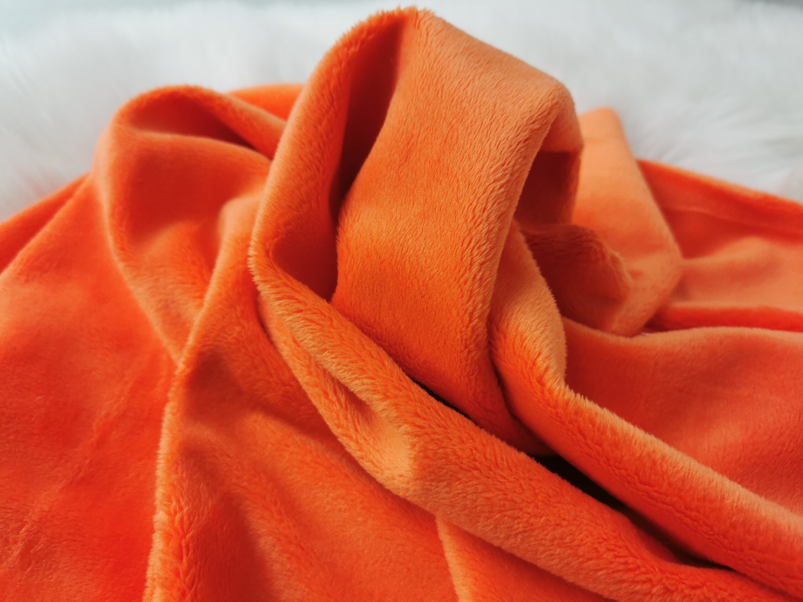 Fellstoff, Kurzhaarplüschstoff orange
