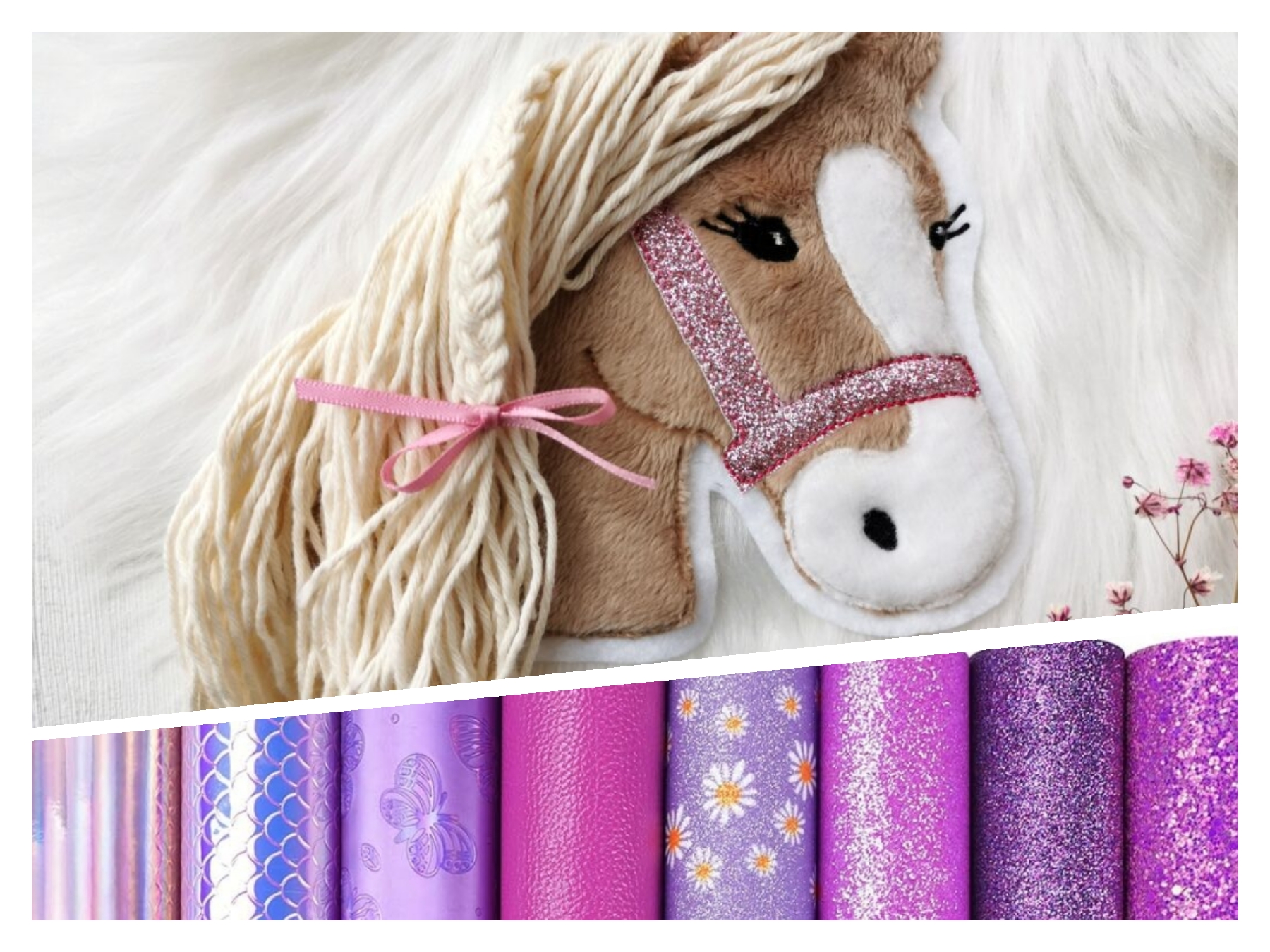 Aufnäher Pferd vers. Glitzerhalfter