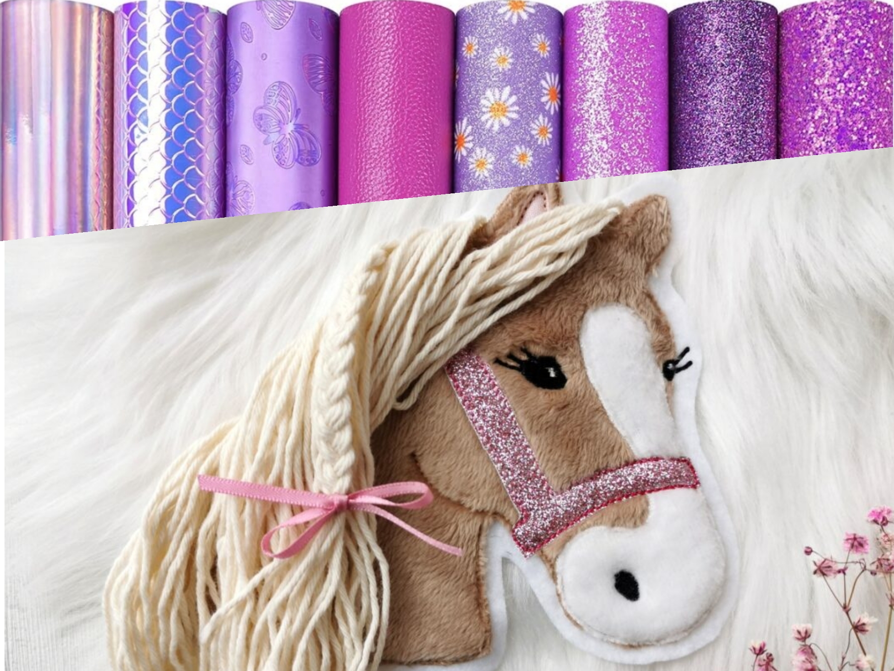 Aufnäher Pferd vers. Glitzerhalfter – Bild 2
