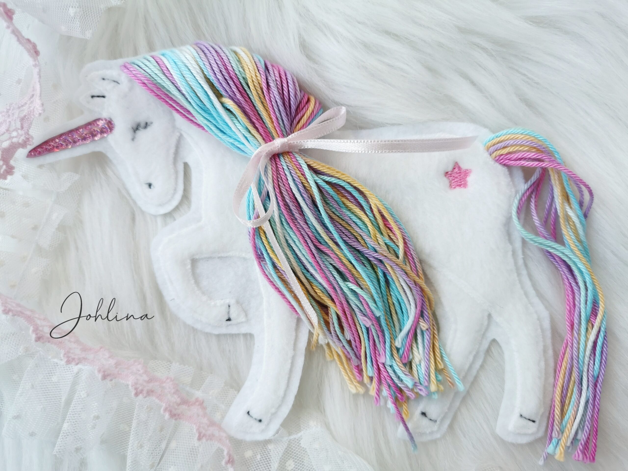 Aufnäher Einhorn pastell Regenbogen – Bild 2