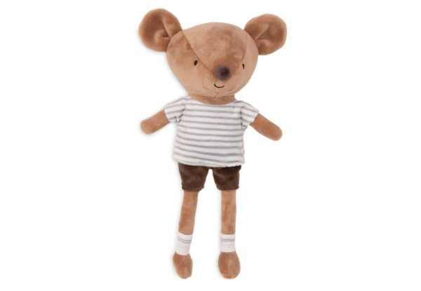 Kuscheltier Maus braun mit Shirt und Latzhose – Bild 5