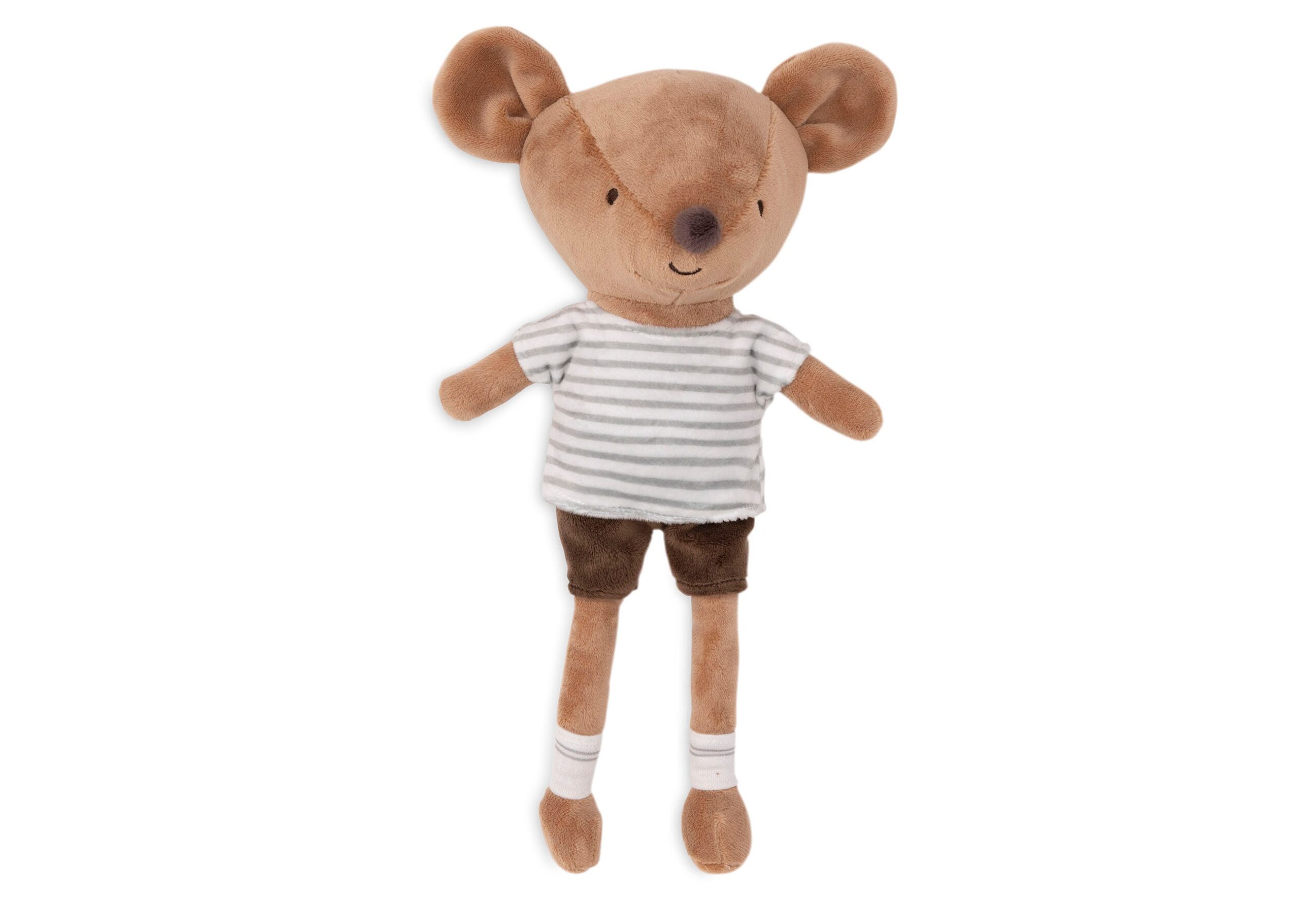 Kuscheltier Maus braun mit Shirt und Latzhose – Bild 5