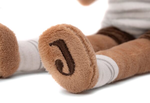 Kuscheltier Maus braun mit Shirt und Latzhose – Bild 6