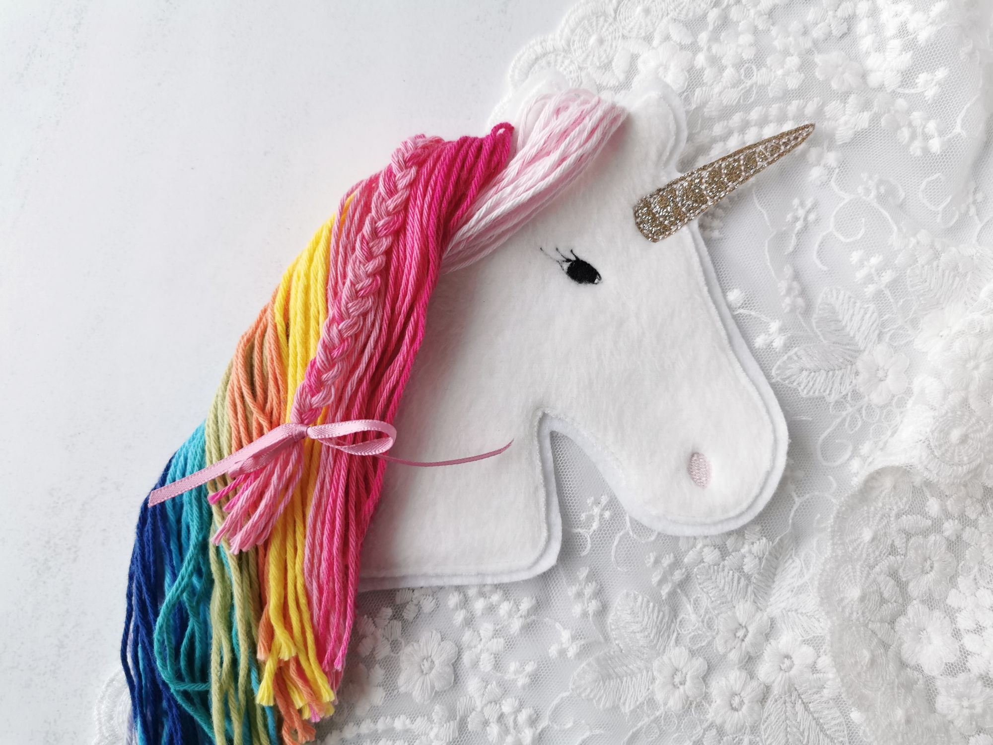 Aufnäher Einhorn Kopf Regenbogen – Bild 4