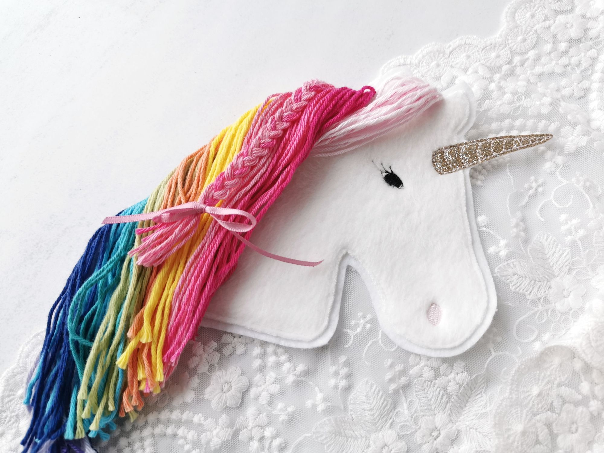 Aufnäher Einhorn Kopf Regenbogen – Bild 3
