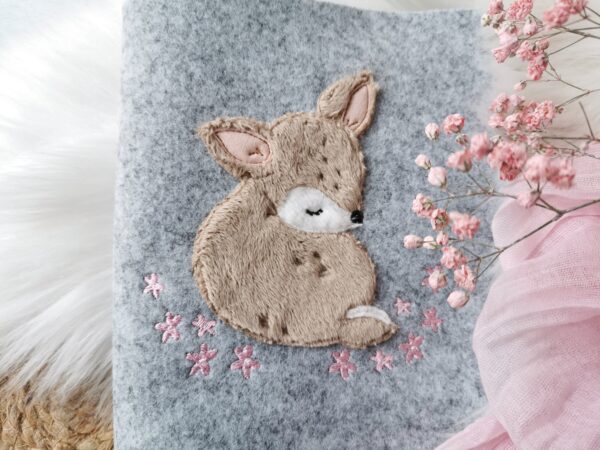 U-Heft Hülle Reh mit Blüten