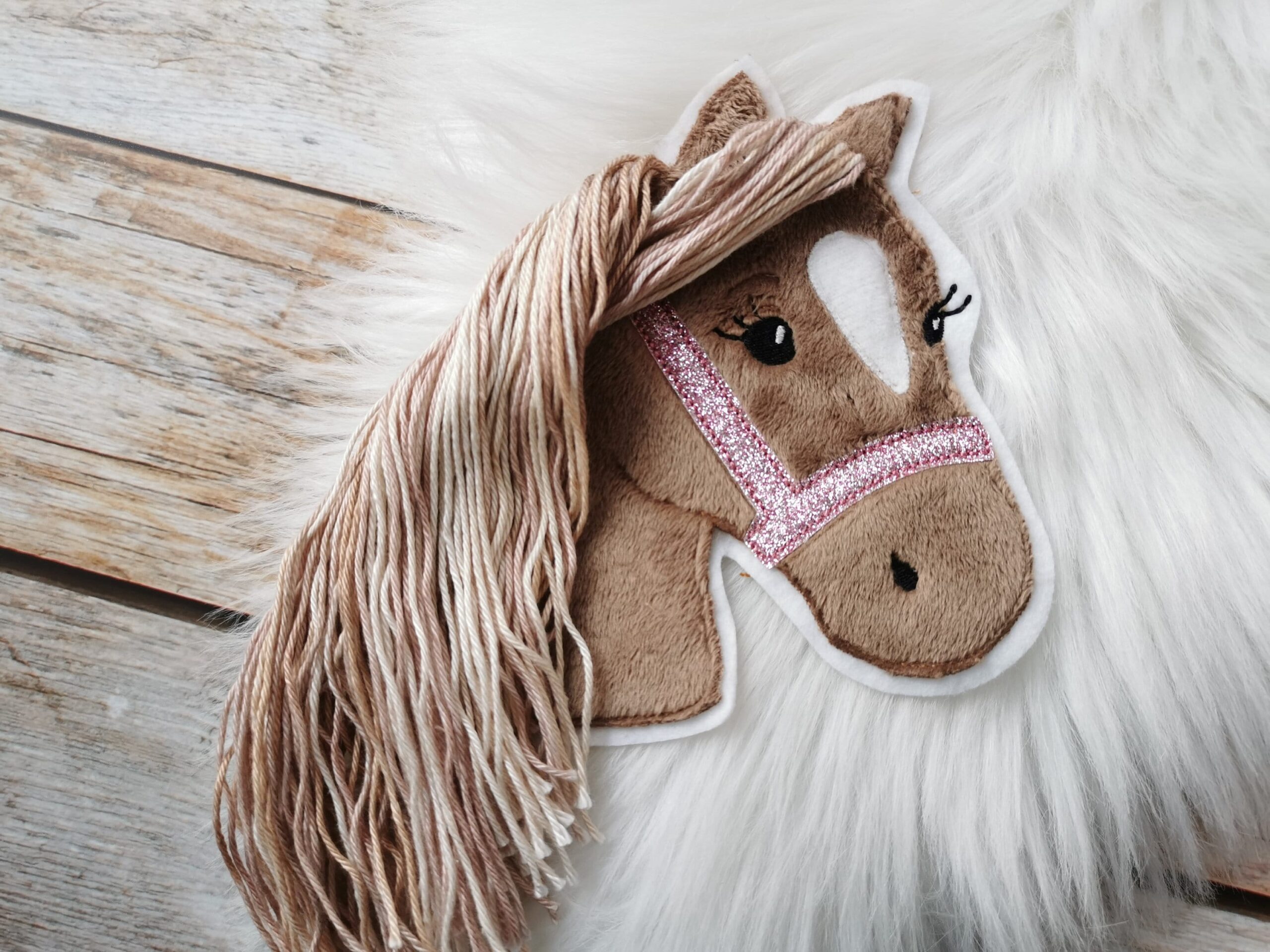 Aufnäher Pony Lulu mit Glitzerhalfter