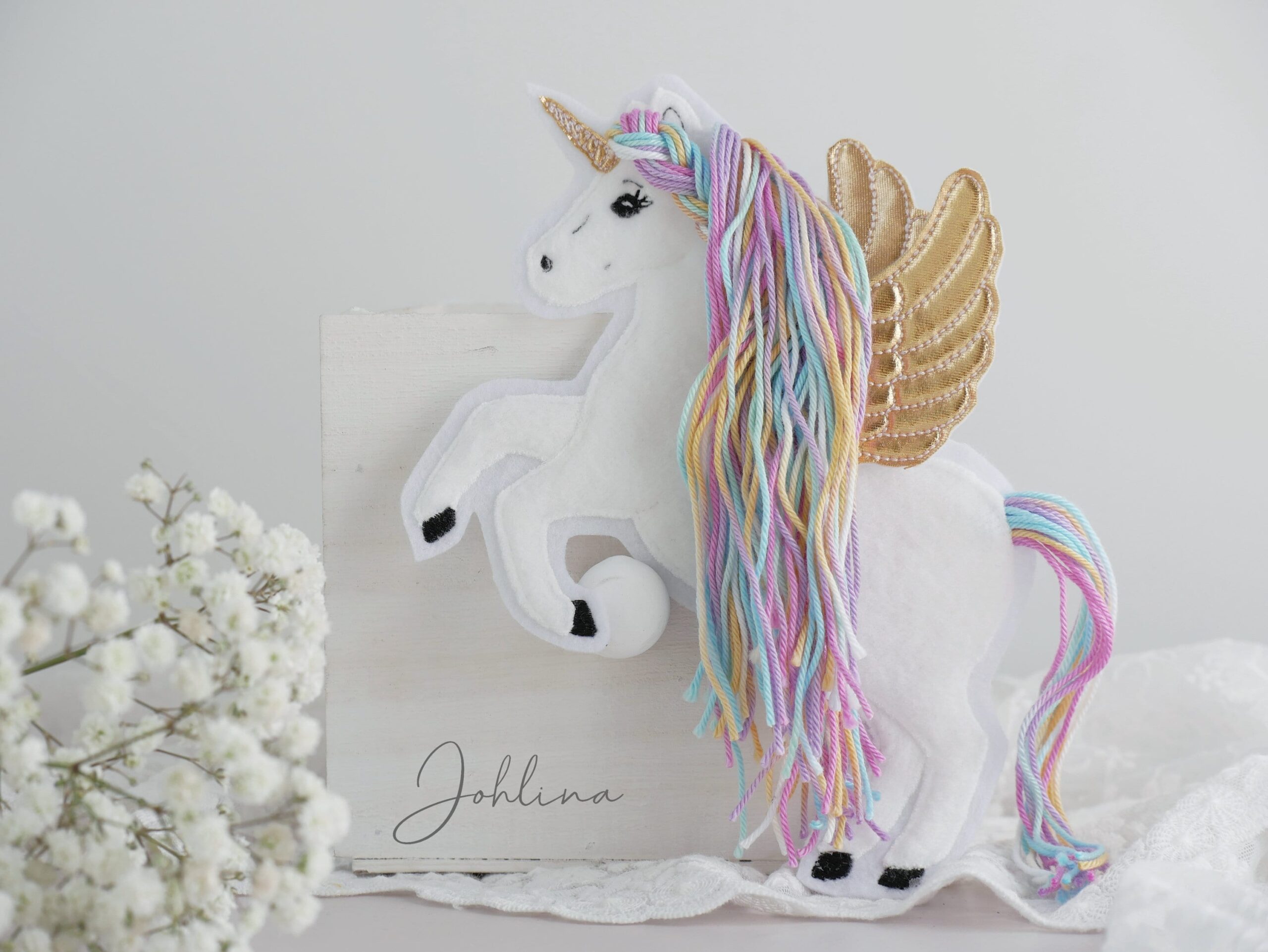 Aufnäher Pegasus Regenbogen pastell – Bild 2