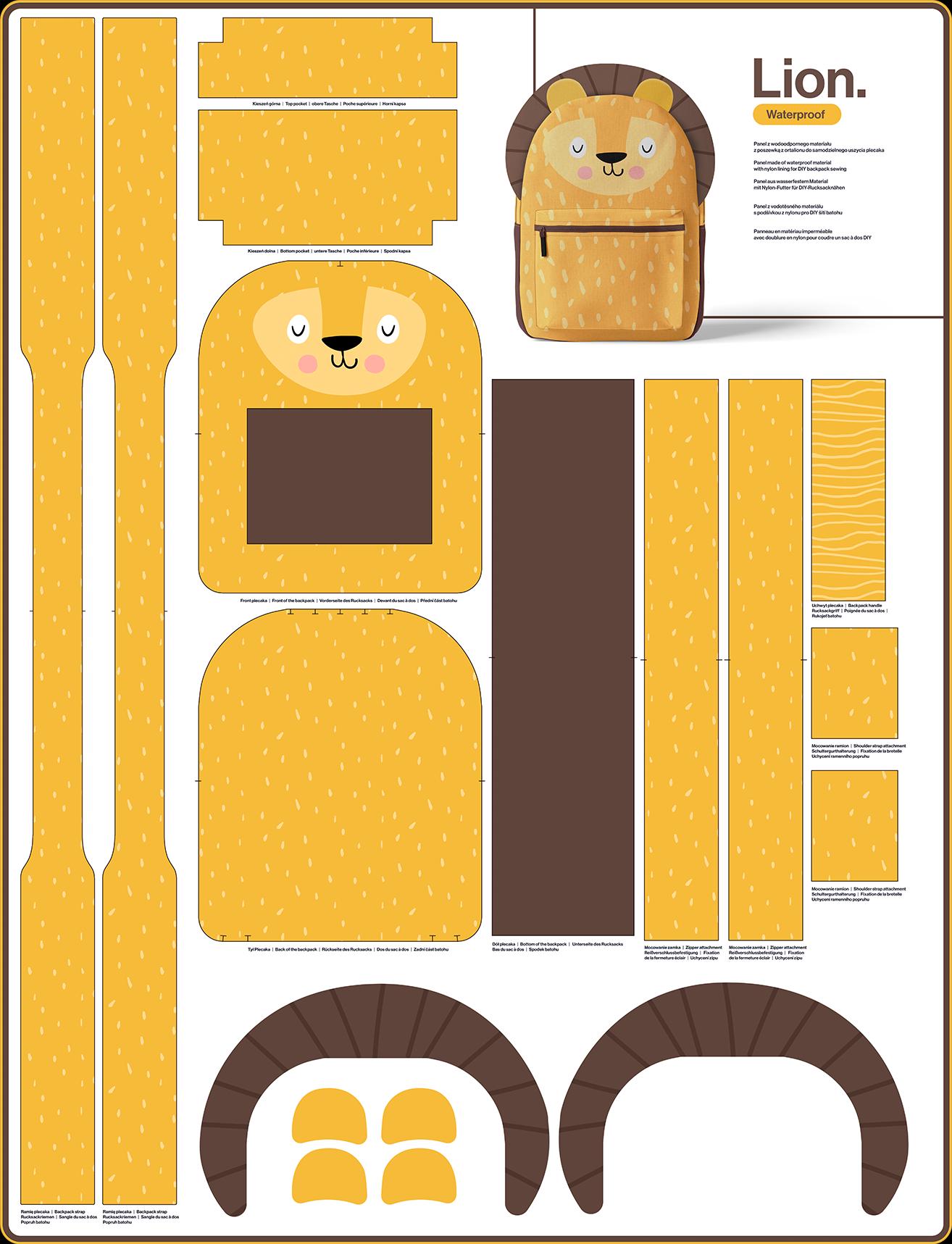 DIY Rucksack Panel Löwe – Bild 2