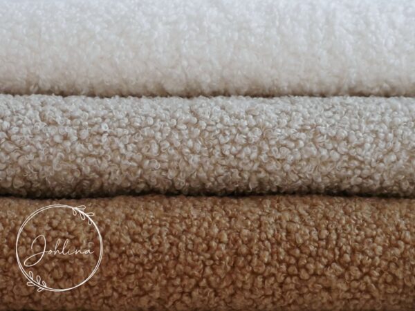 Fellstoff Teddy sand – Bild 6