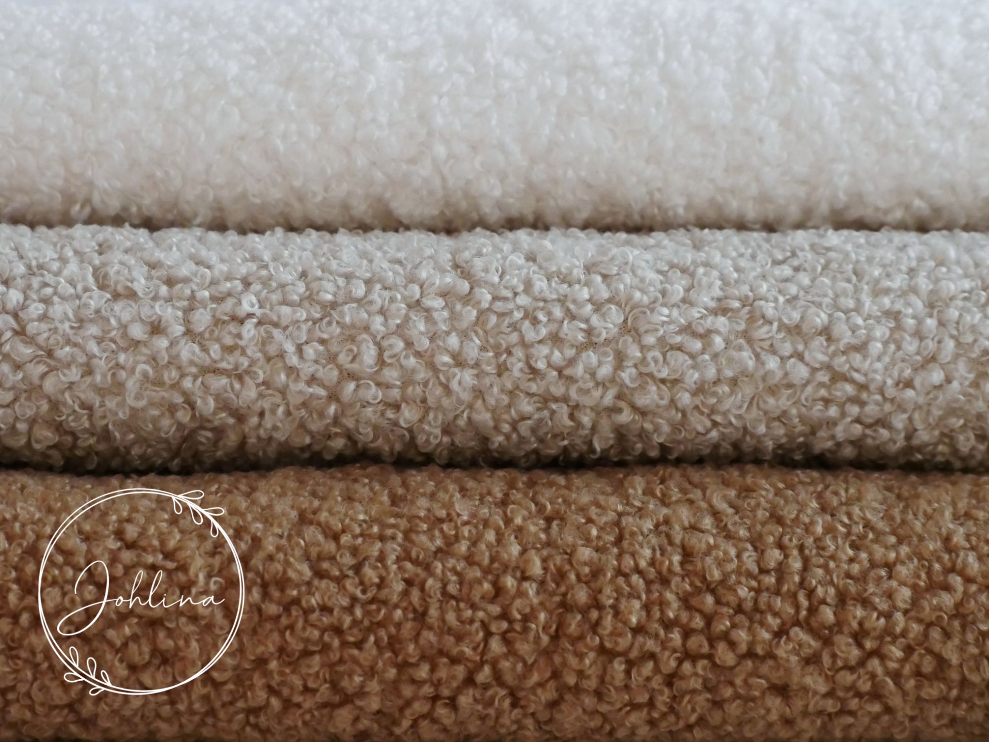 Fellstoff Teddy sand – Bild 6