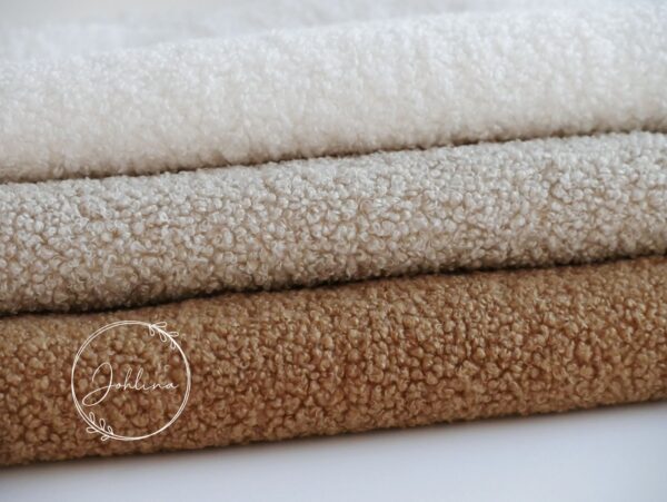 Fellstoff Teddy sand – Bild 3