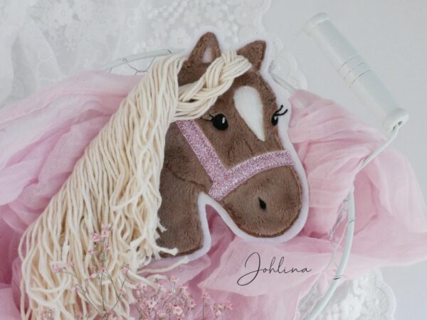 Aufnäher Pferd mit Glitzerhalfter