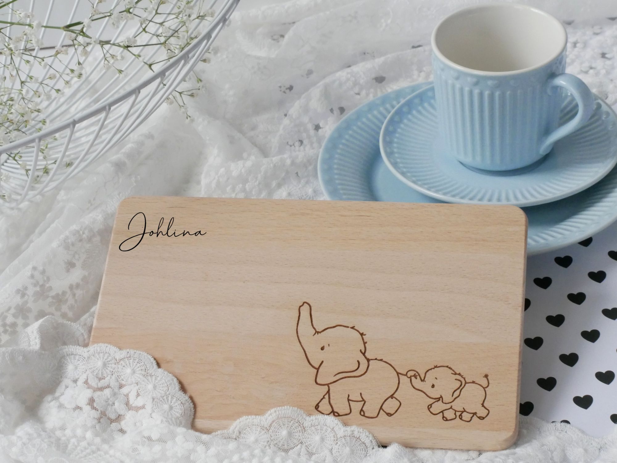 Frühstücksbrettchen Elefantenliebe – Bild 2