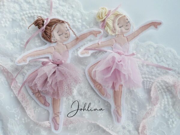 Aufnäher Ballerina Tänzerin Stickherz