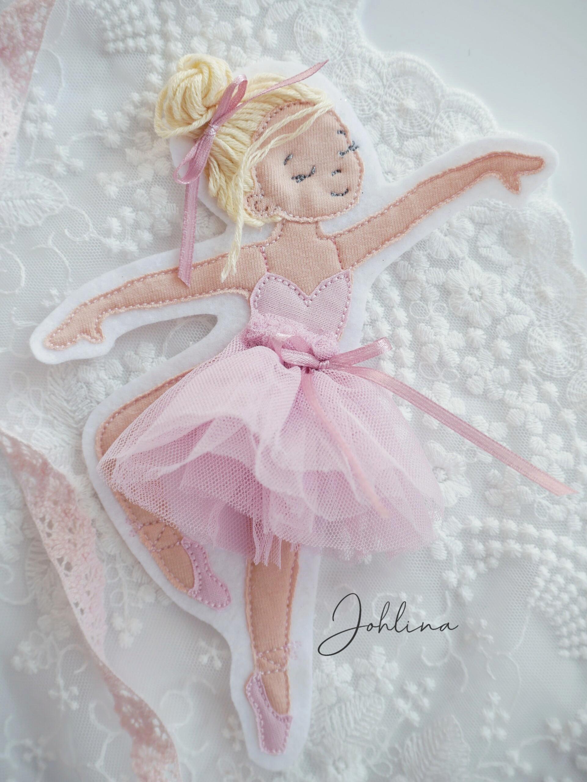 Aufnäher Ballerina Tänzerin Stickherz – Bild 4