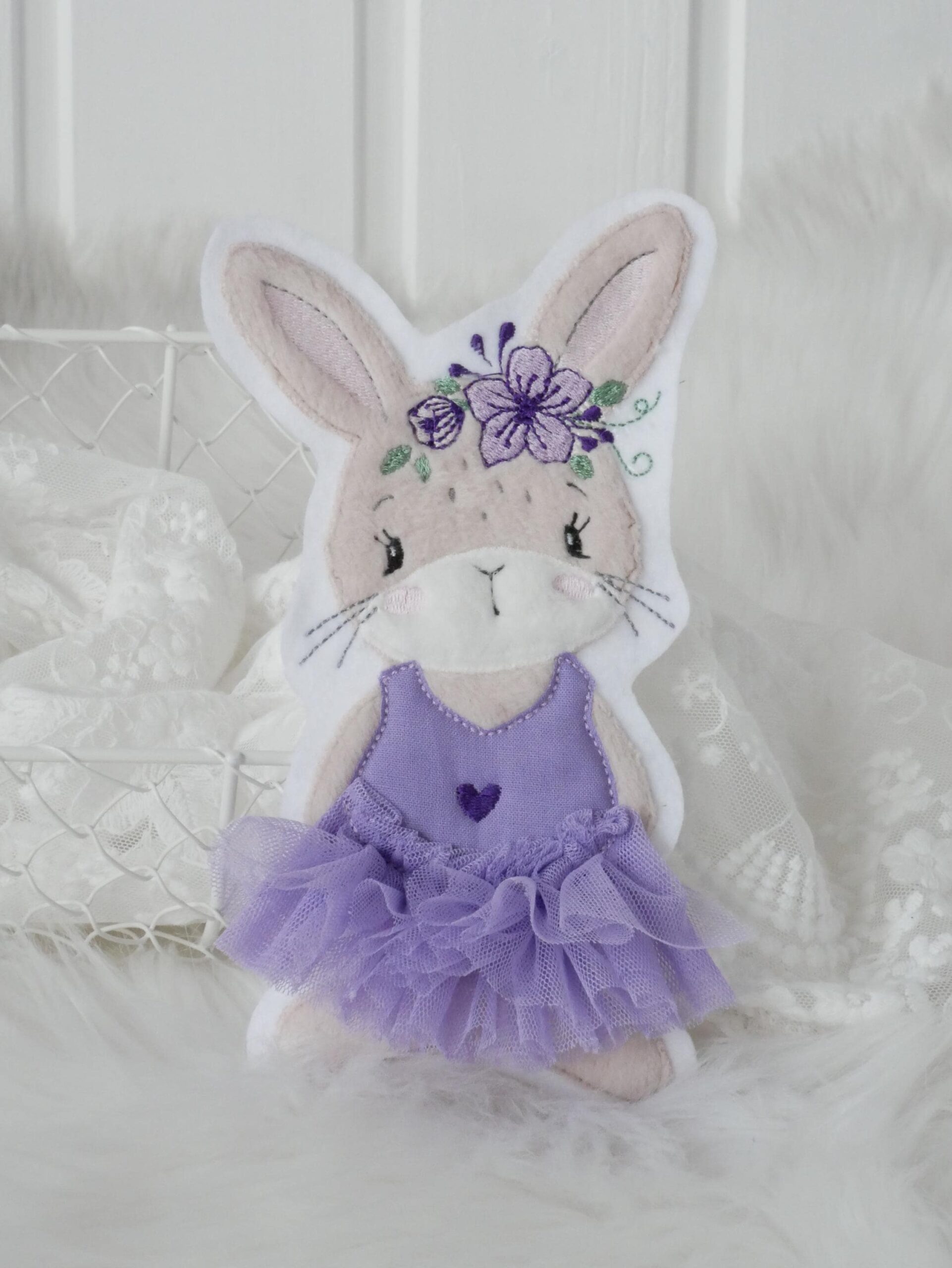 Aufnäher Hase mit Tüllrock lila – Bild 5
