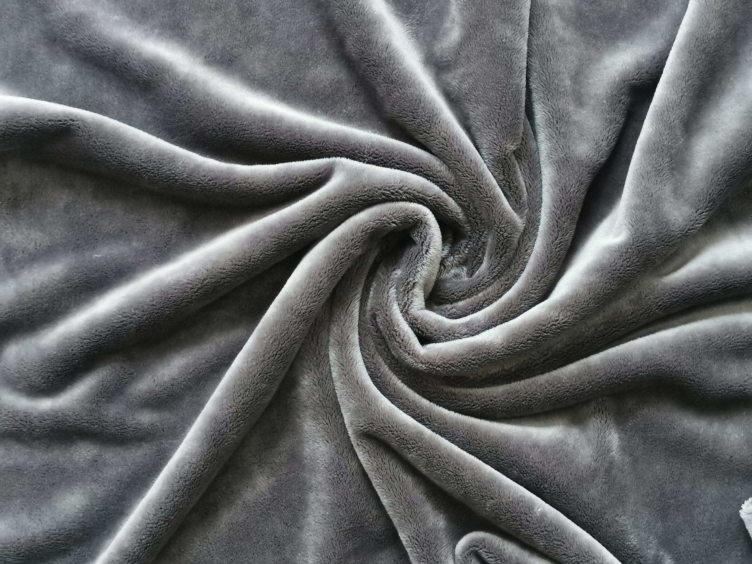 Fellstoff, Kurzhaarplüschstoff grau – Bild 2