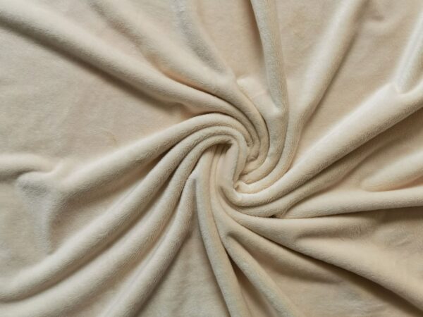 Fellstoff, Kurzhaarplüschstoff ivory – Bild 2