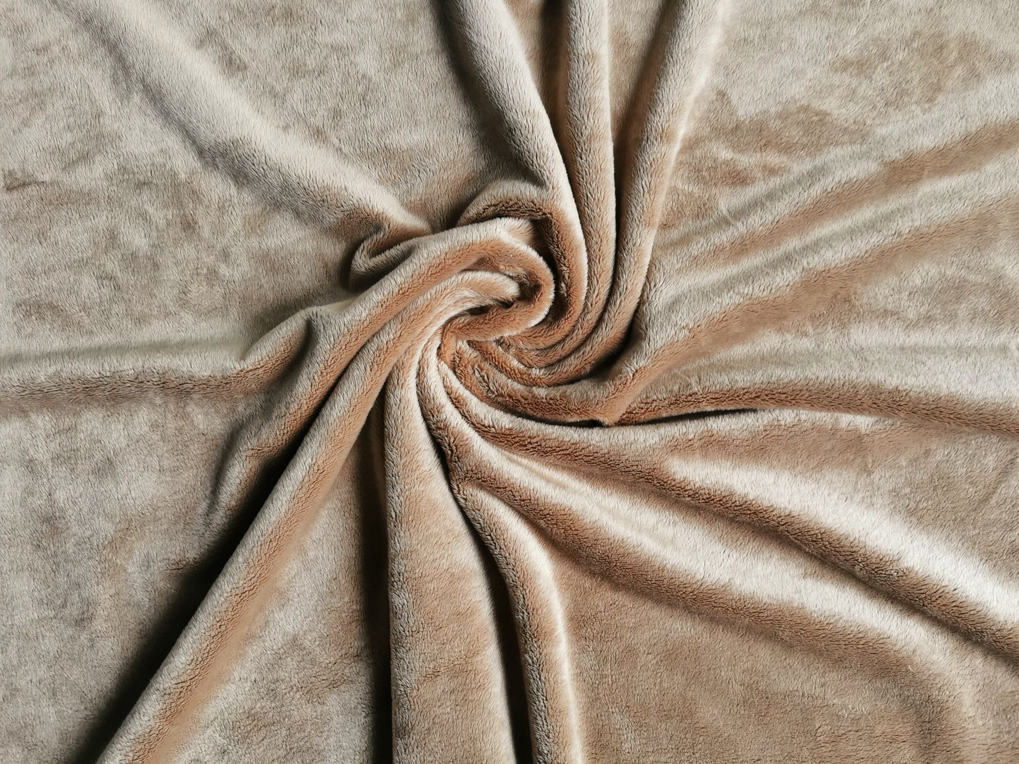 Fellstoff, Kurzhaarplüschstoff camelbeige – Bild 2