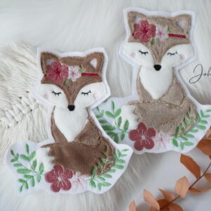 Aufnäher Boho Fuchs mit Blüten