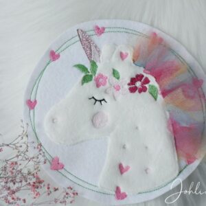XL Aufnäher Einhorn mit Tüll