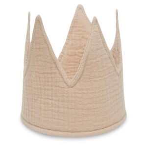 Geburtstagskrone aus Musselin beige