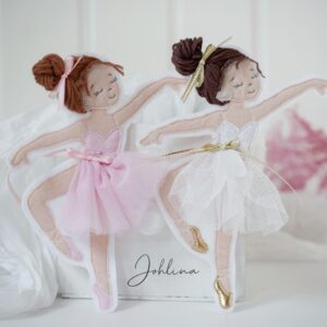 Aufnäher Ballerina dunkelbraun/weiß/gold