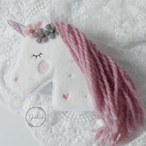 Aufnäher Einhorn mit rosa Mähne