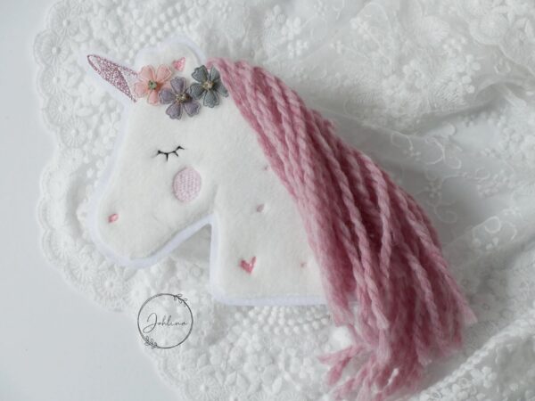 Aufnäher Einhorn mit rosa Mähne
