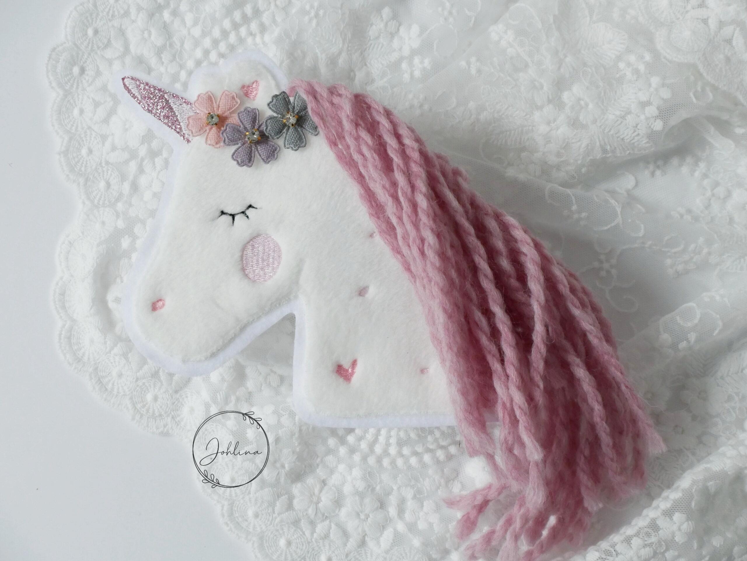 Aufnäher Einhorn mit rosa Mähne