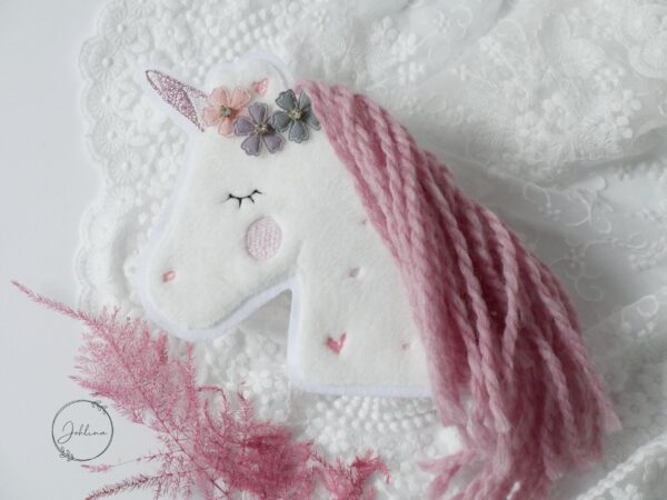 Aufnäher Einhorn mit rosa Mähne – Bild 3