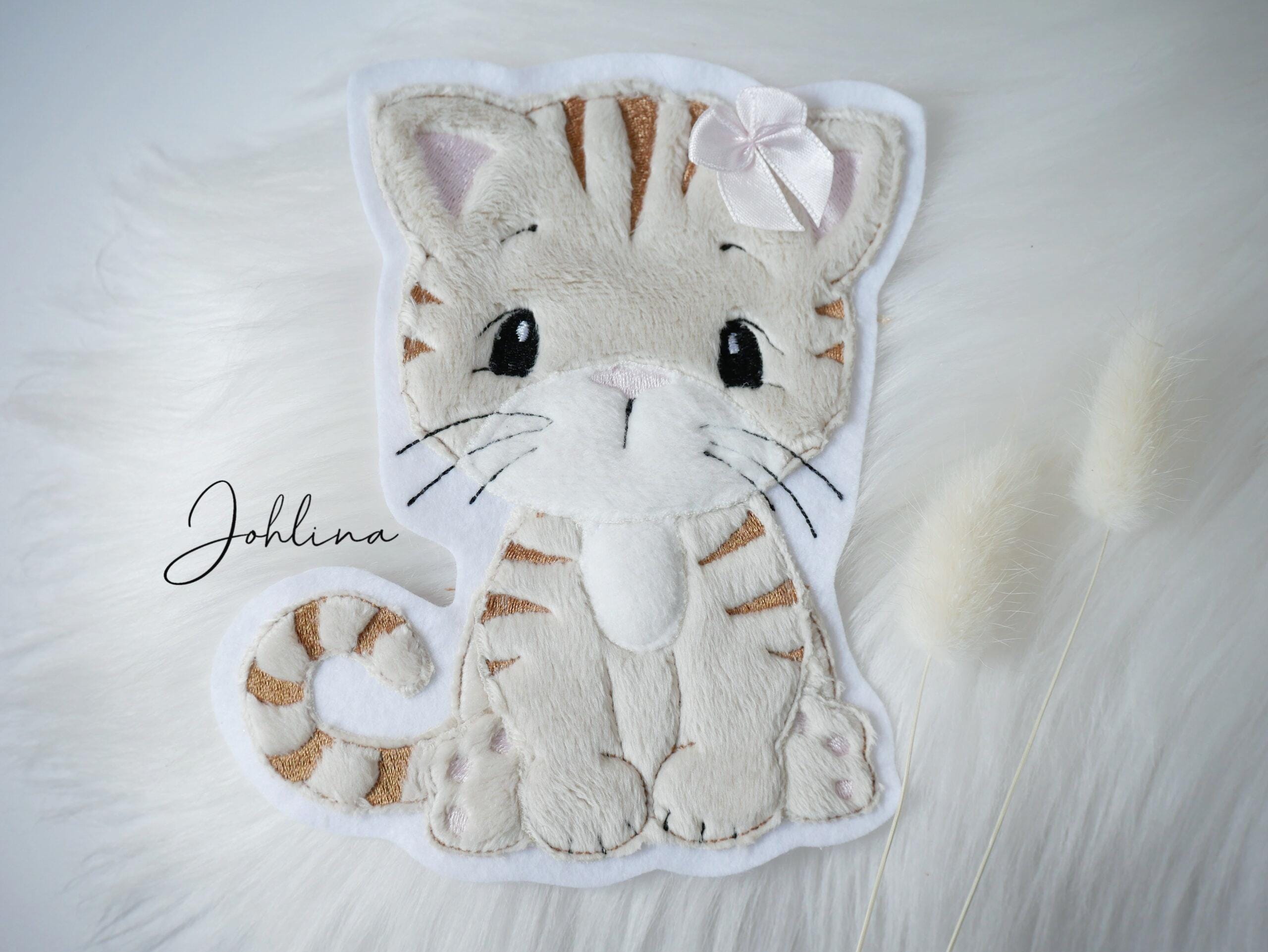 Aufnäher Patch Katze creme getigert – Bild 3