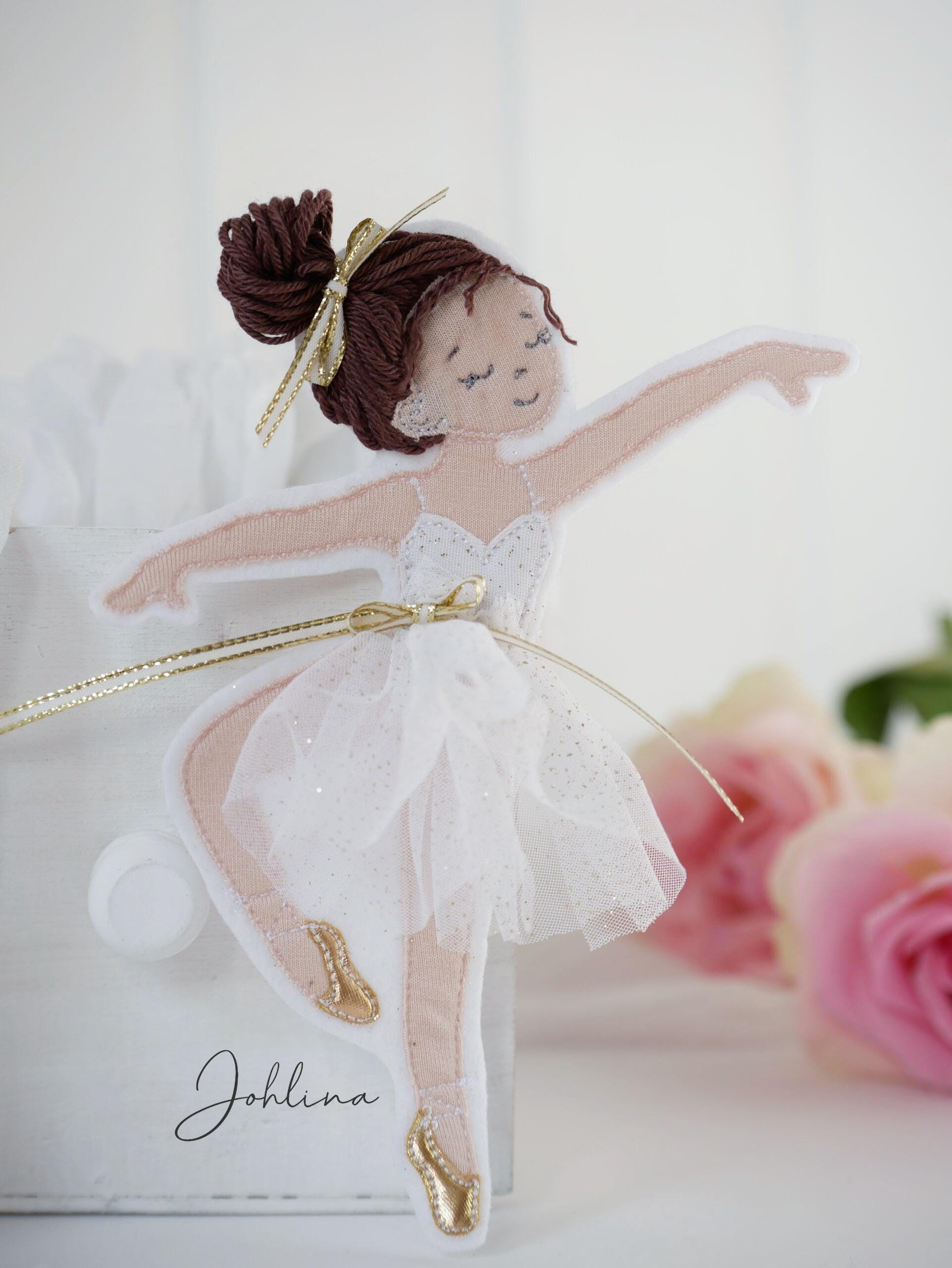 Aufnäher Ballerina dunkelbraun/weiß/gold – Bild 2