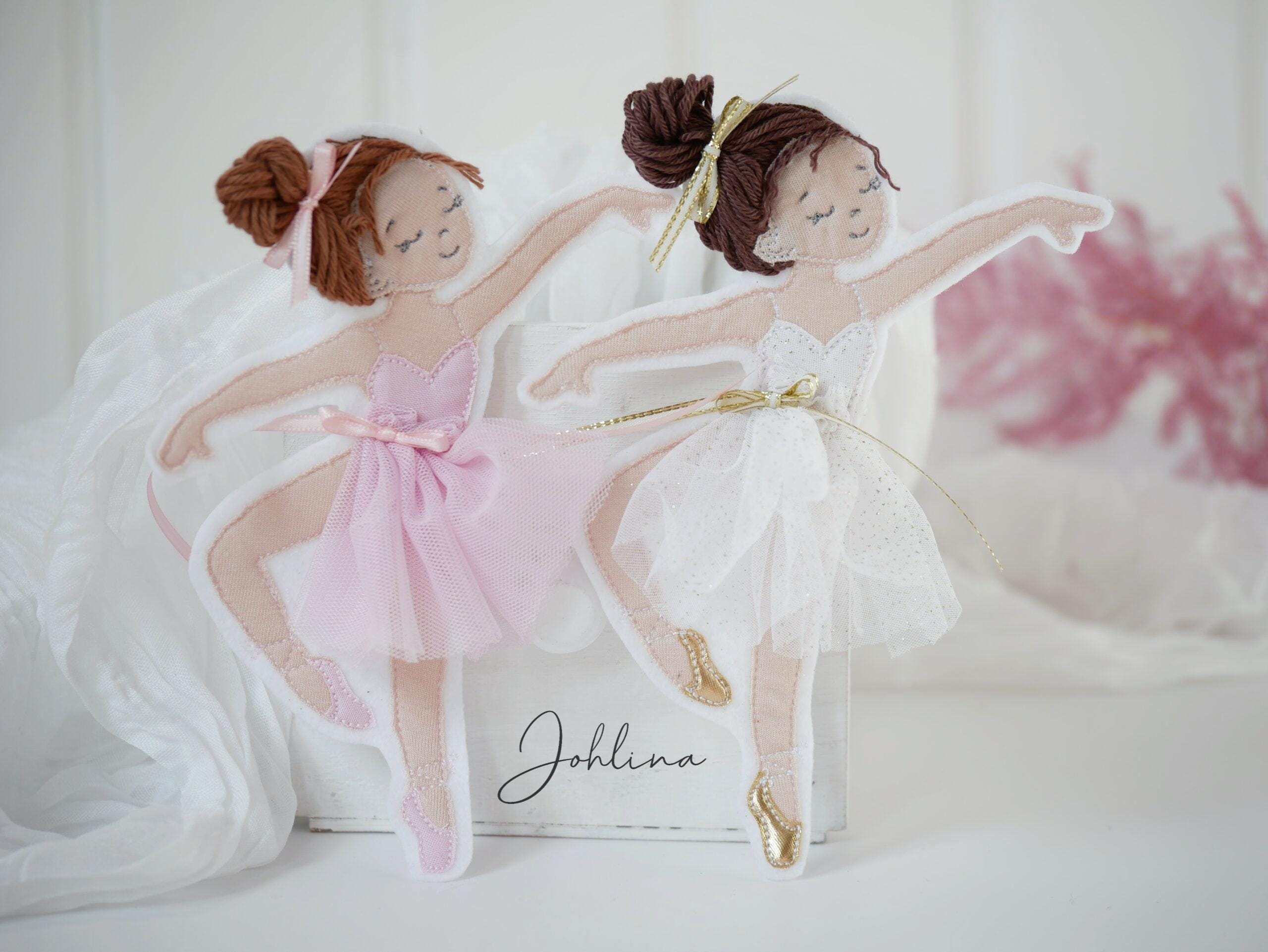 Aufnäher Ballerina dunkelbraun/weiß/gold – Bild 3