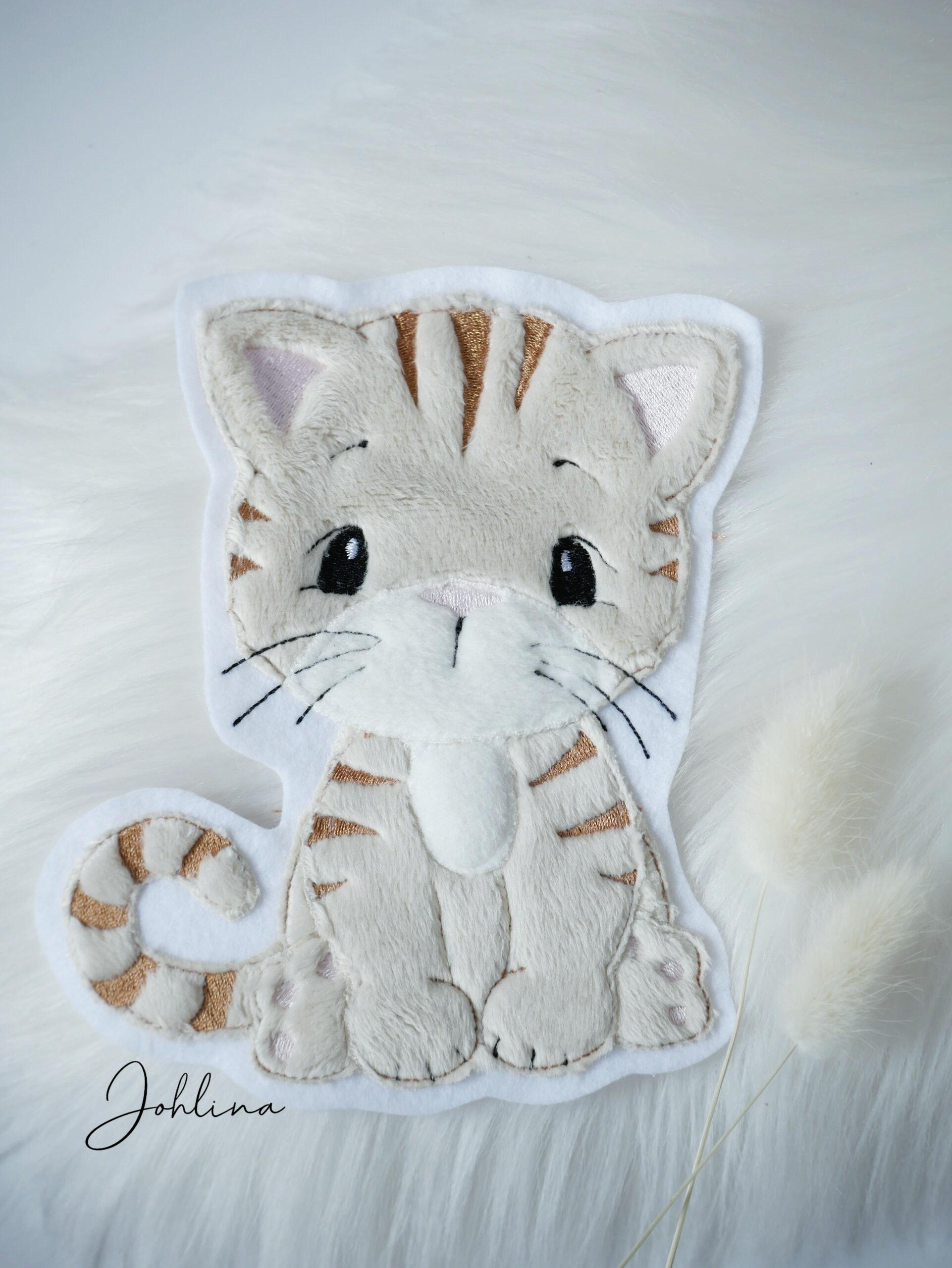 Aufnäher Patch Katze creme getigert – Bild 2