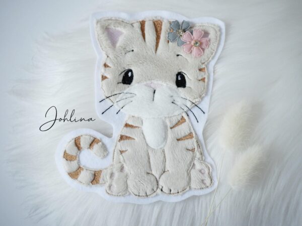 Aufnäher Patch Katze creme getigert