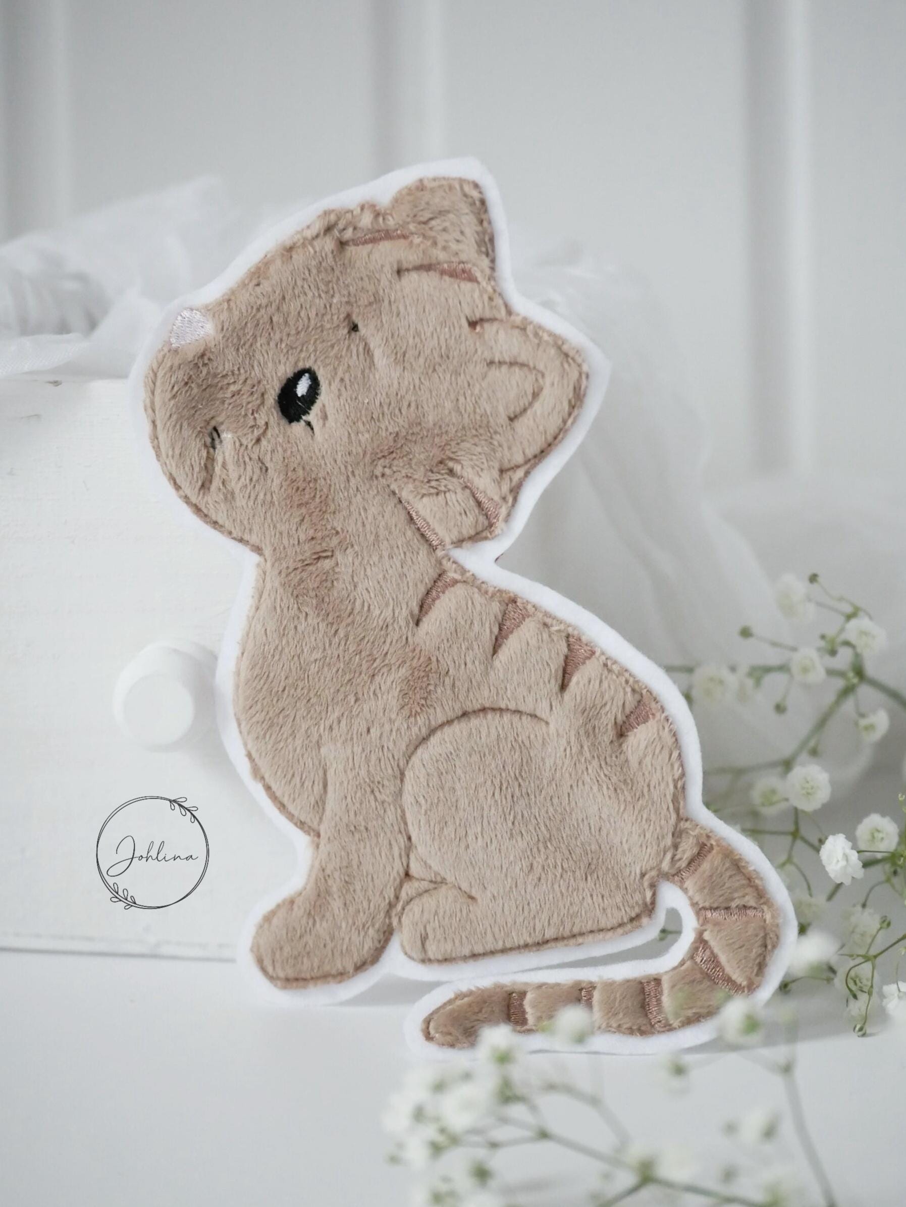 Aufnäher Katze sitzend beige – Bild 6