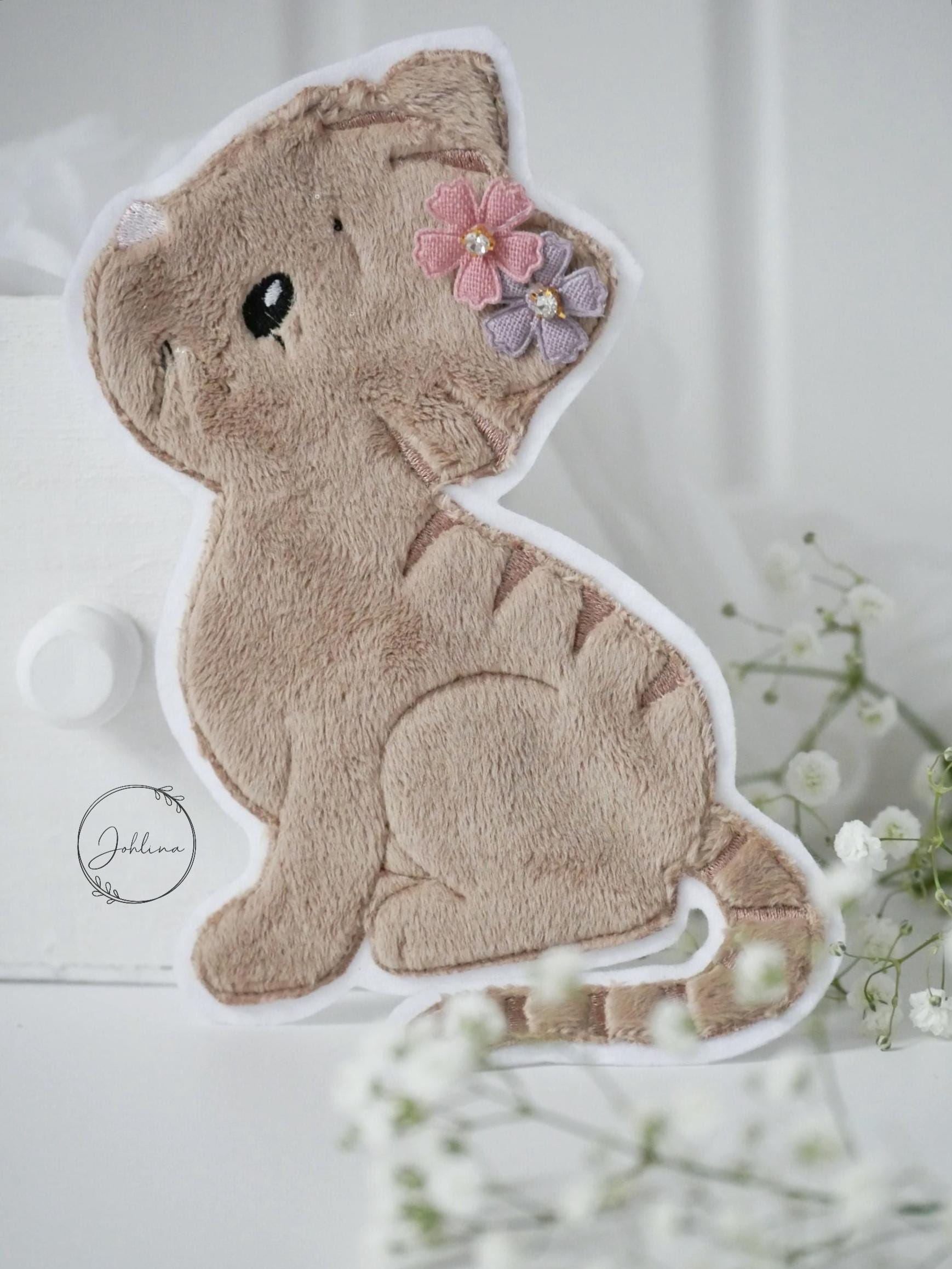Aufnäher Katze sitzend beige – Bild 8