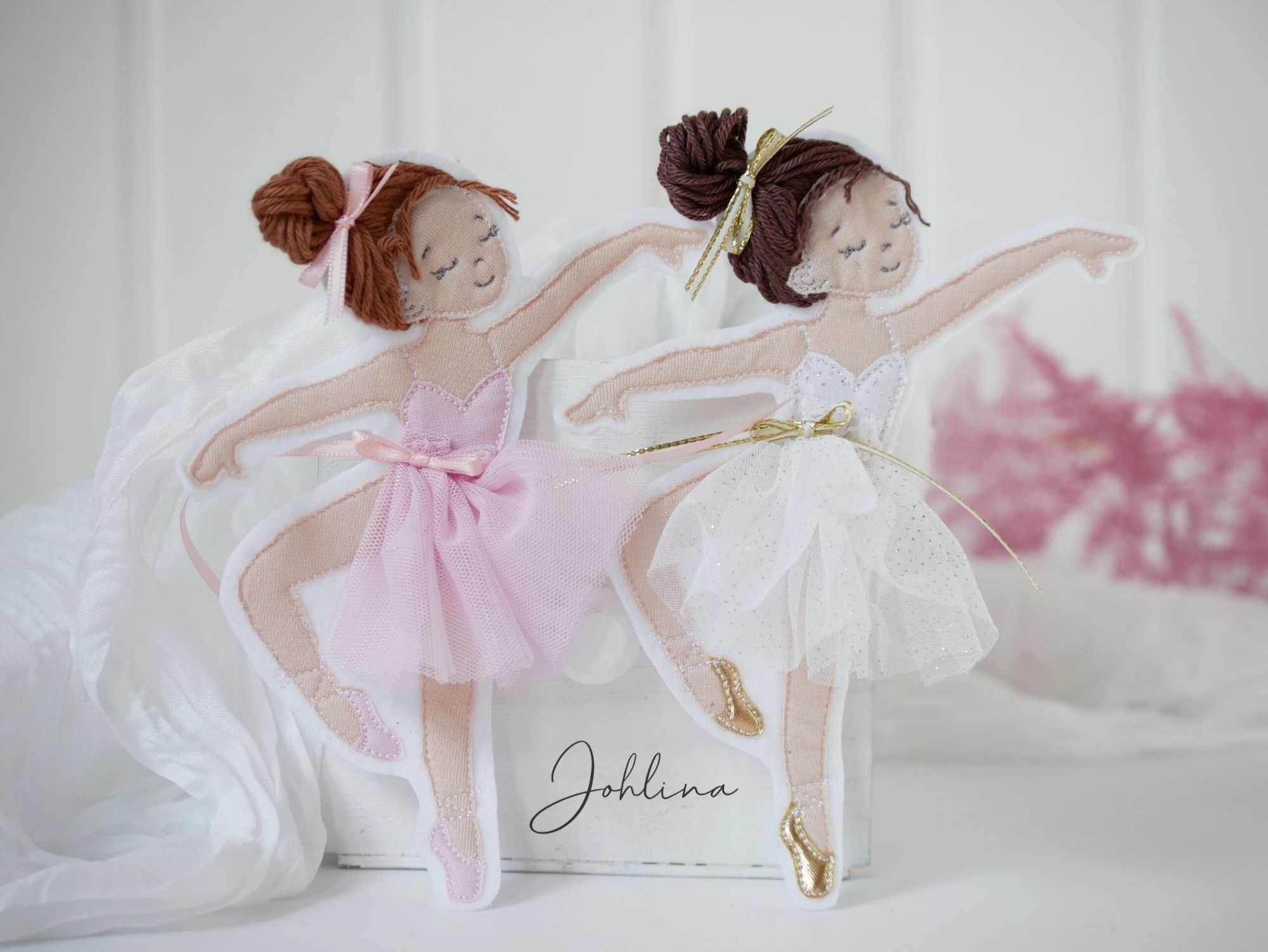 Aufnäher Ballerina braun/rosa