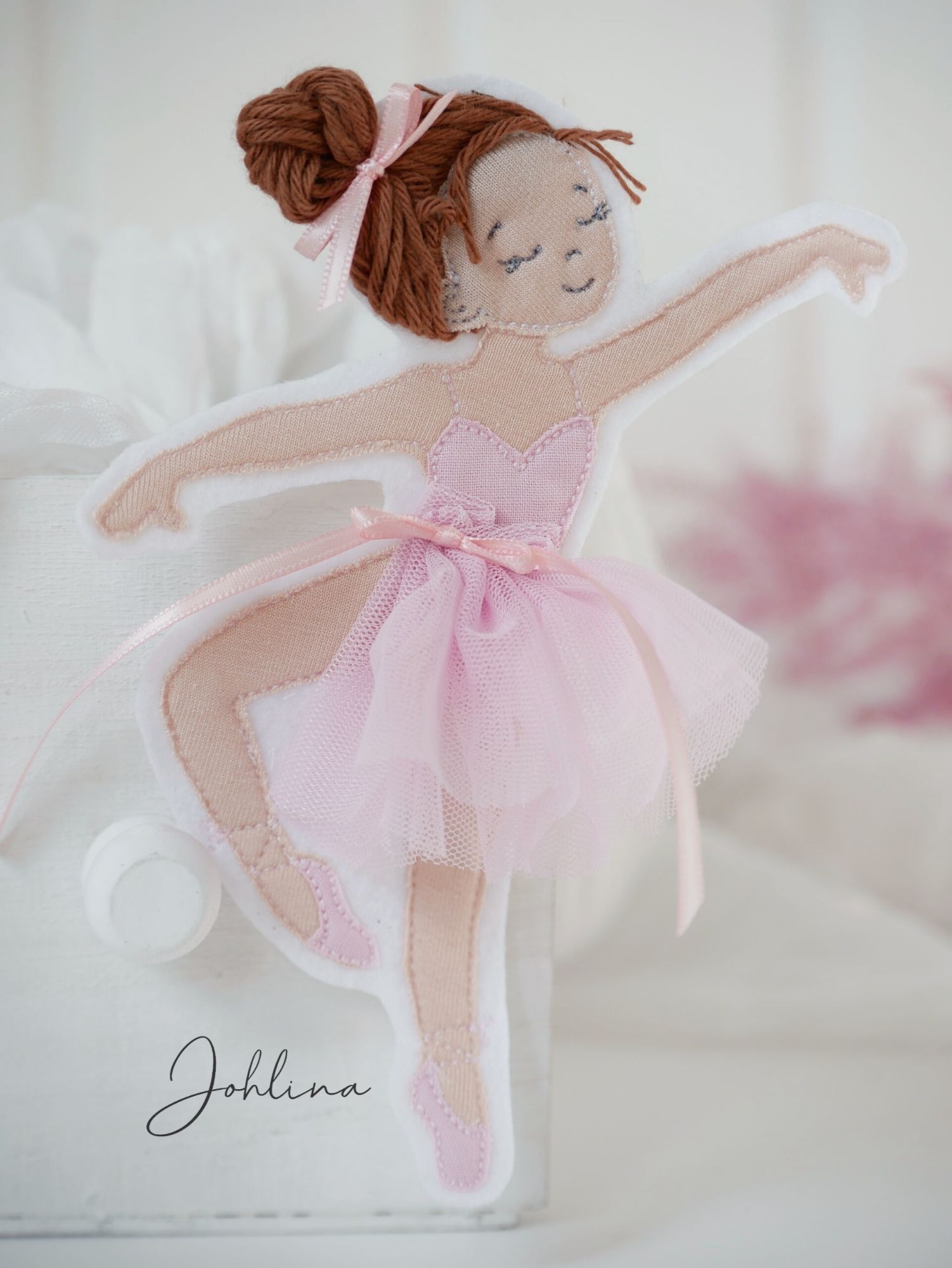 Aufnäher Ballerina braun/rosa – Bild 2