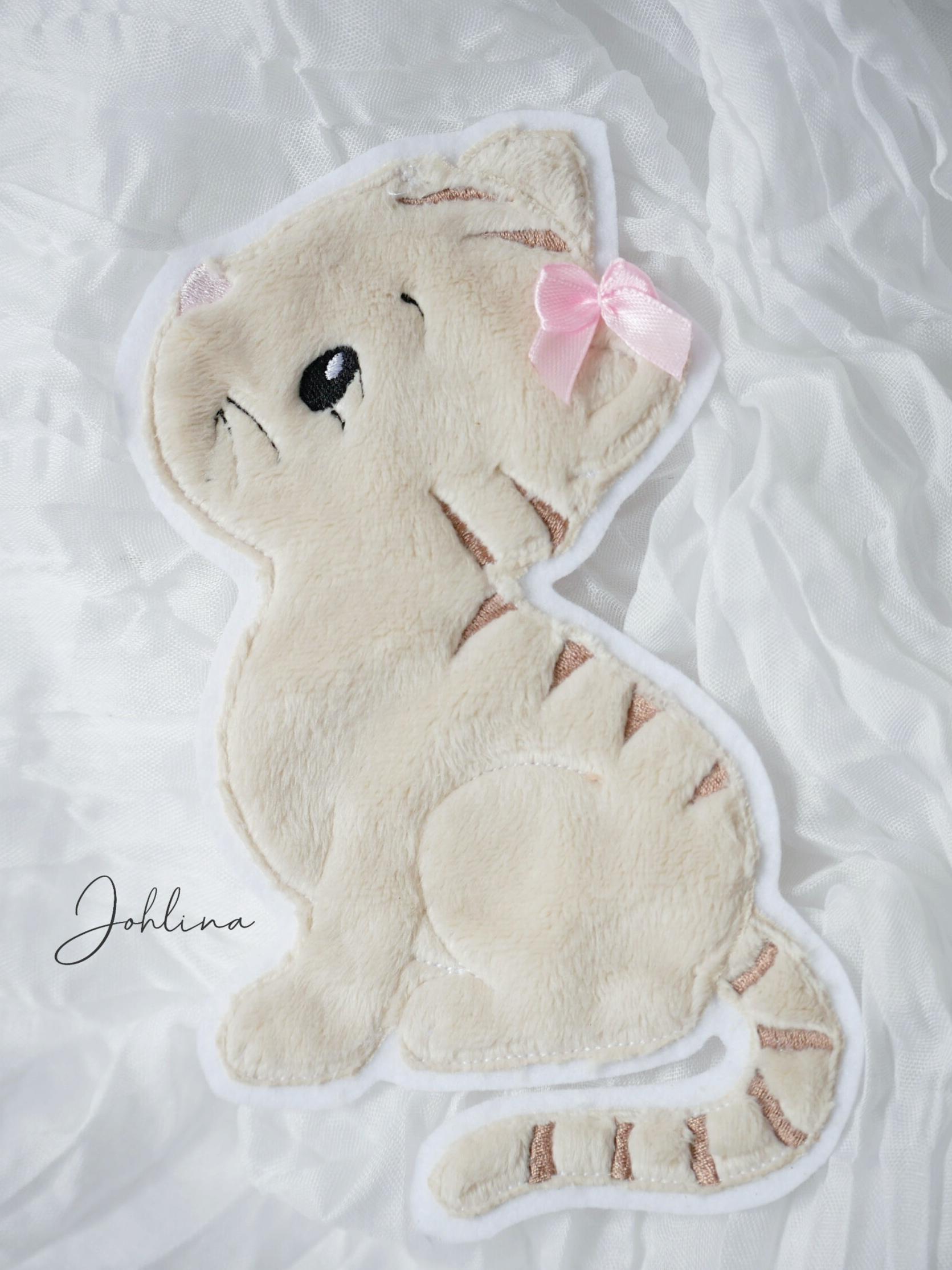 Aufnäher Katze sitzend creme – Bild 3