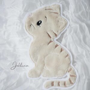 Aufnäher Katze sitzend creme