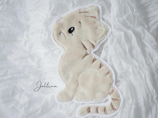 Aufnäher Katze sitzend creme