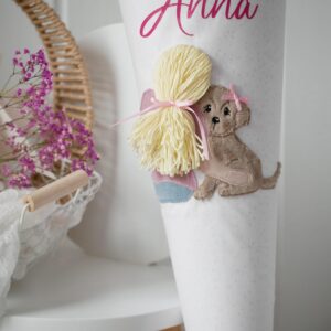 Aufnäher Mädchen mit kleinem Hund