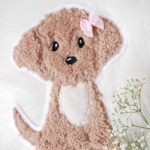 Alternative view of Aufnäher brauner Hund mit lockigem Fell