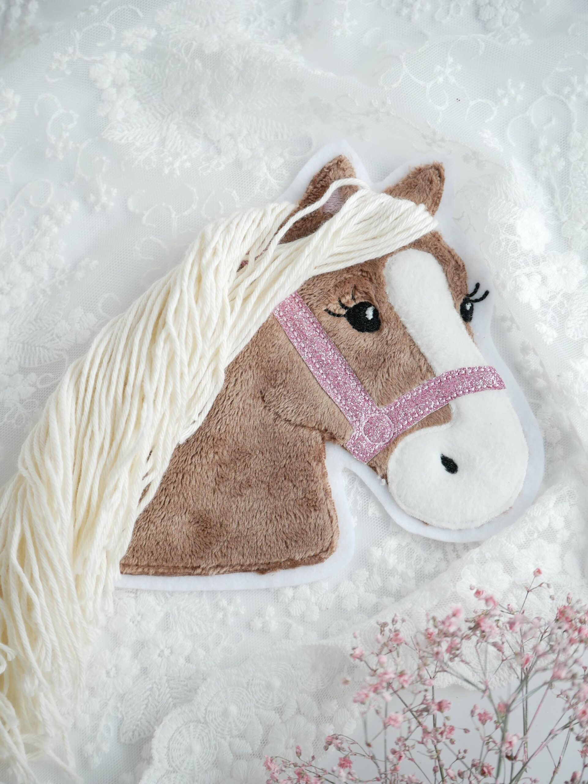 Pferd Applikation mit Glitzerhalfter