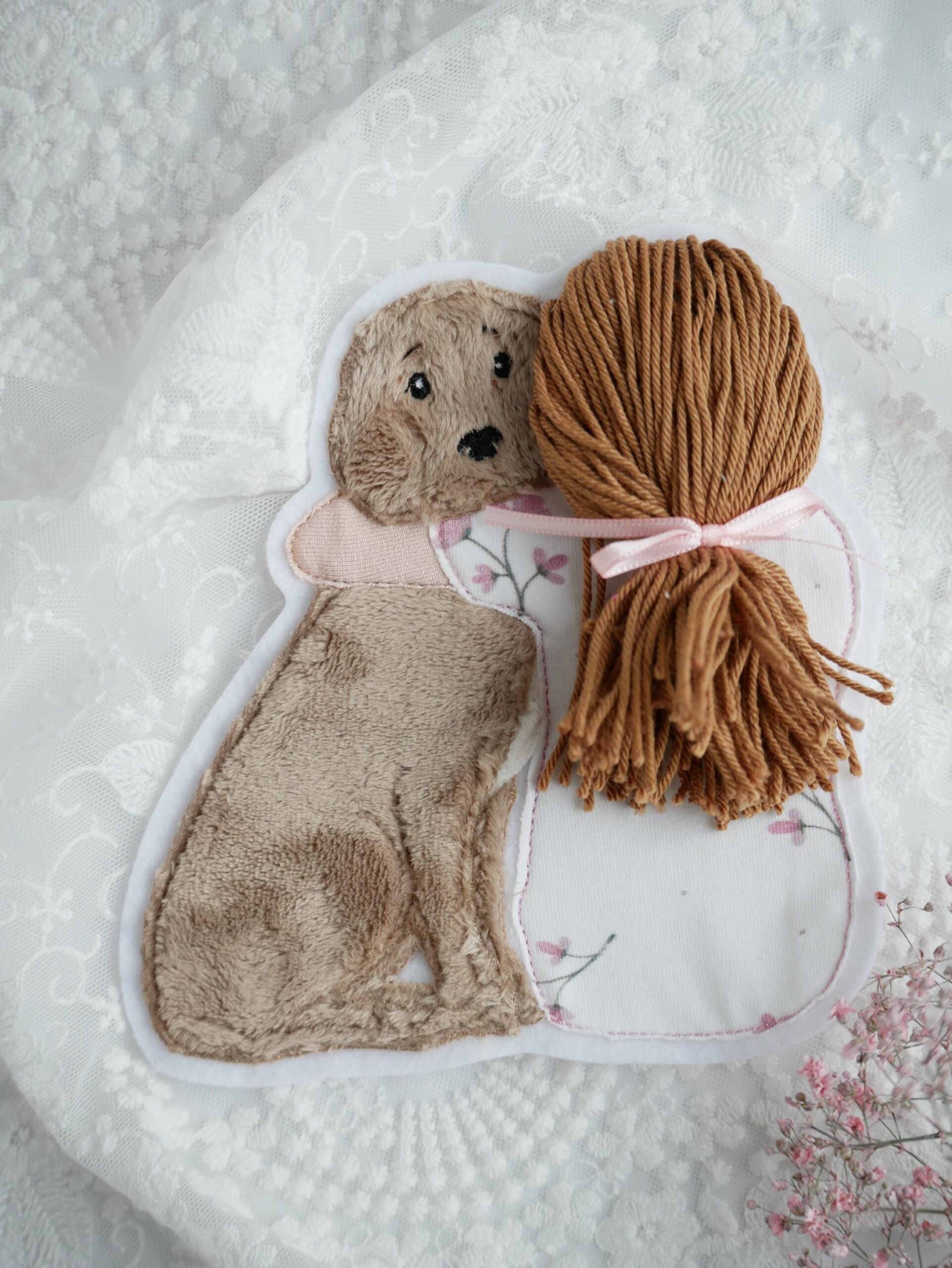 Aufnäher Hundeliebe mit Mädchen (mittelbraun) – Bild 2